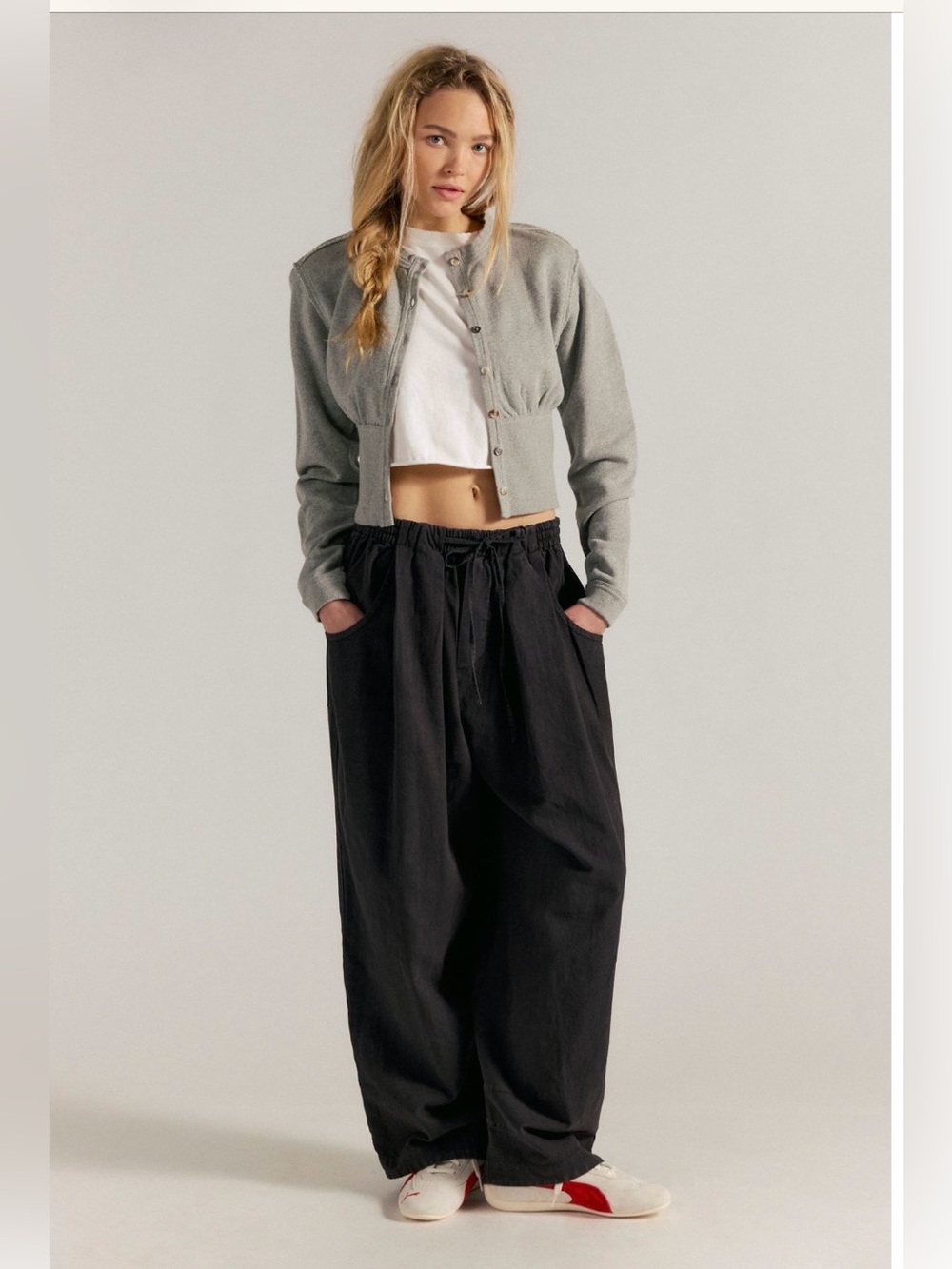 Free People Wide Leg Pants in Black